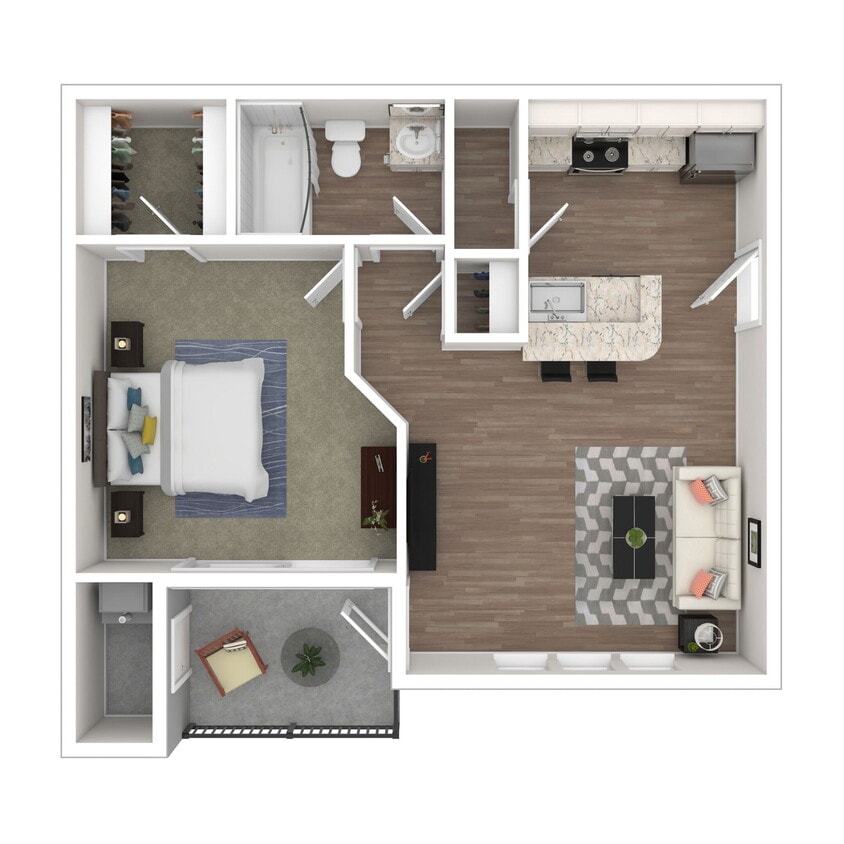 Floor Plan - Ash - 1x1 Upgrade