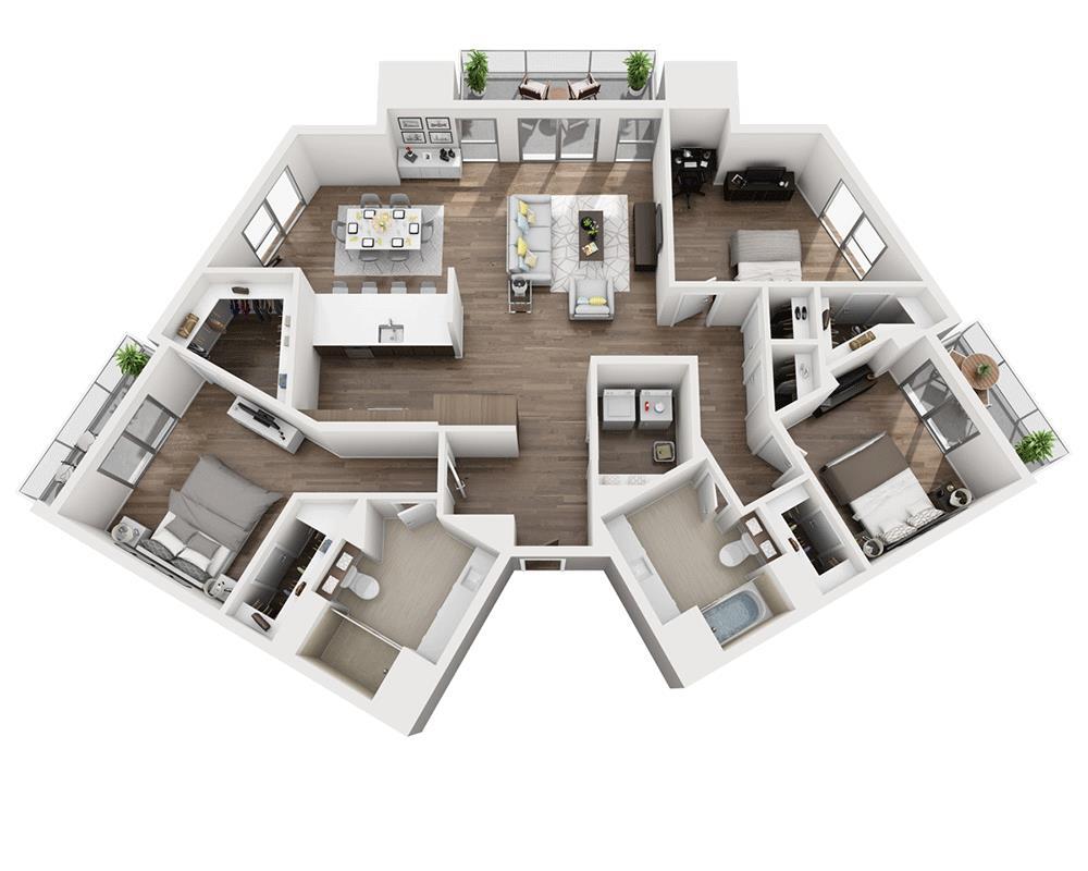 Floor Plan - Three Bedroom C2.5J