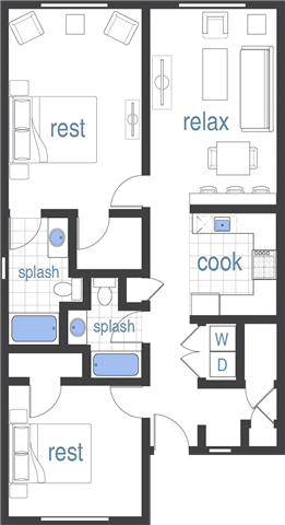 Floor Plan - 2 Bedroom Extended Master