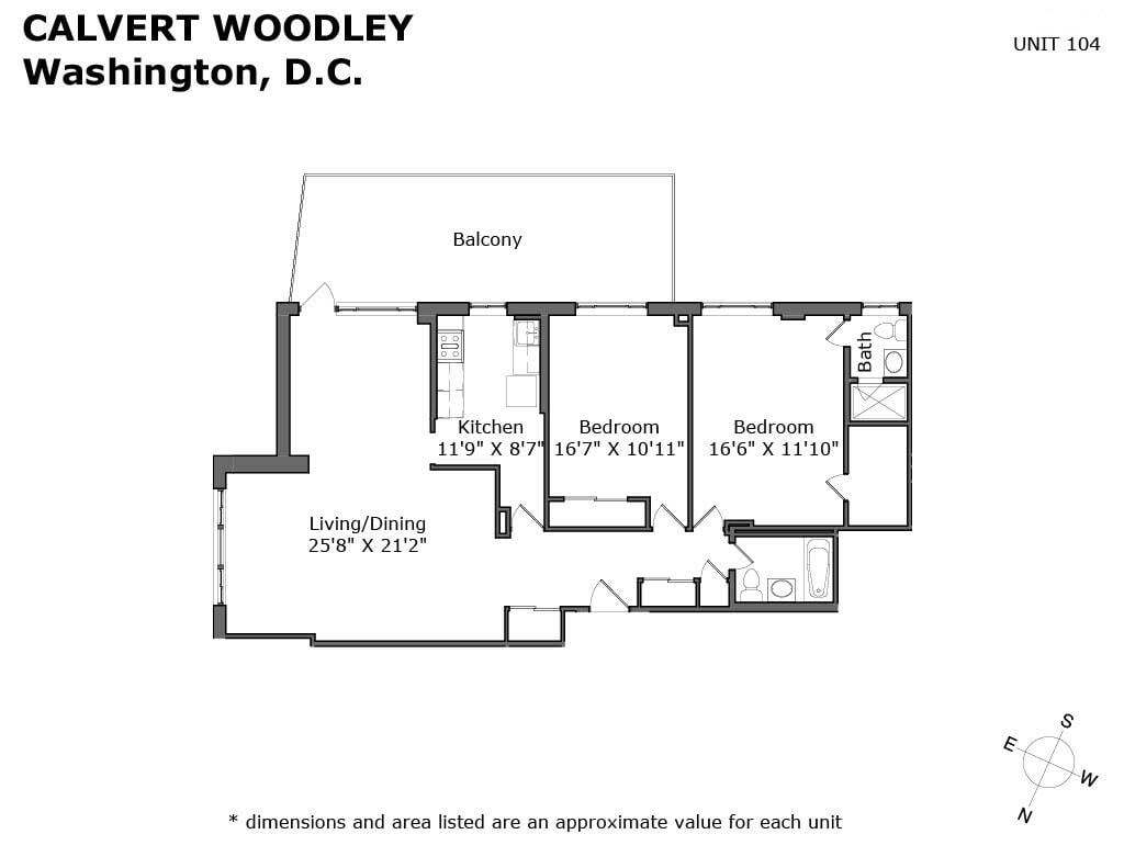 Floor Plan - 1800 sqft Two Bed Two Bath