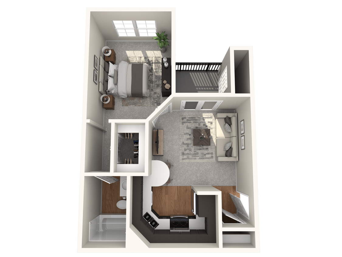 Floor Plan - A1 - Studio 491 Sq. Ft.