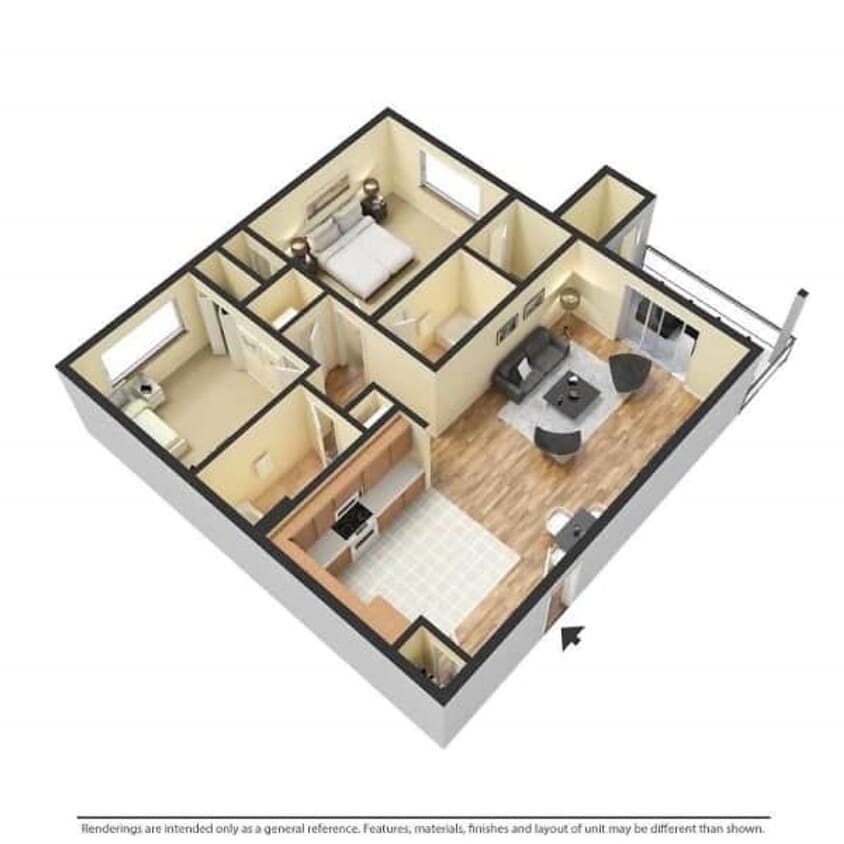 Floor Plan - The Classic Opal (2BD | 2BA)