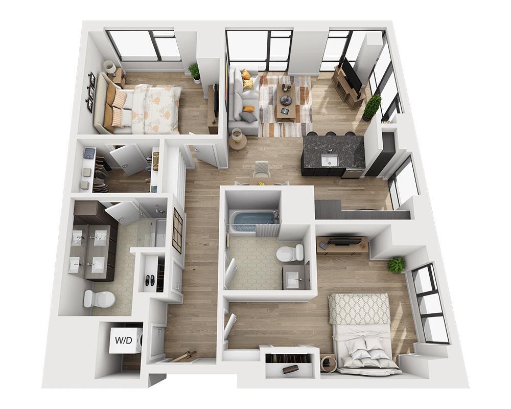 Floor Plan - Two Bedroom B2K-PH Penthouse