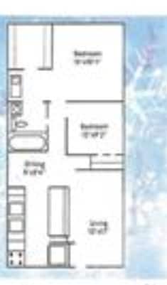 2BR/1BA - 2  Bedroom