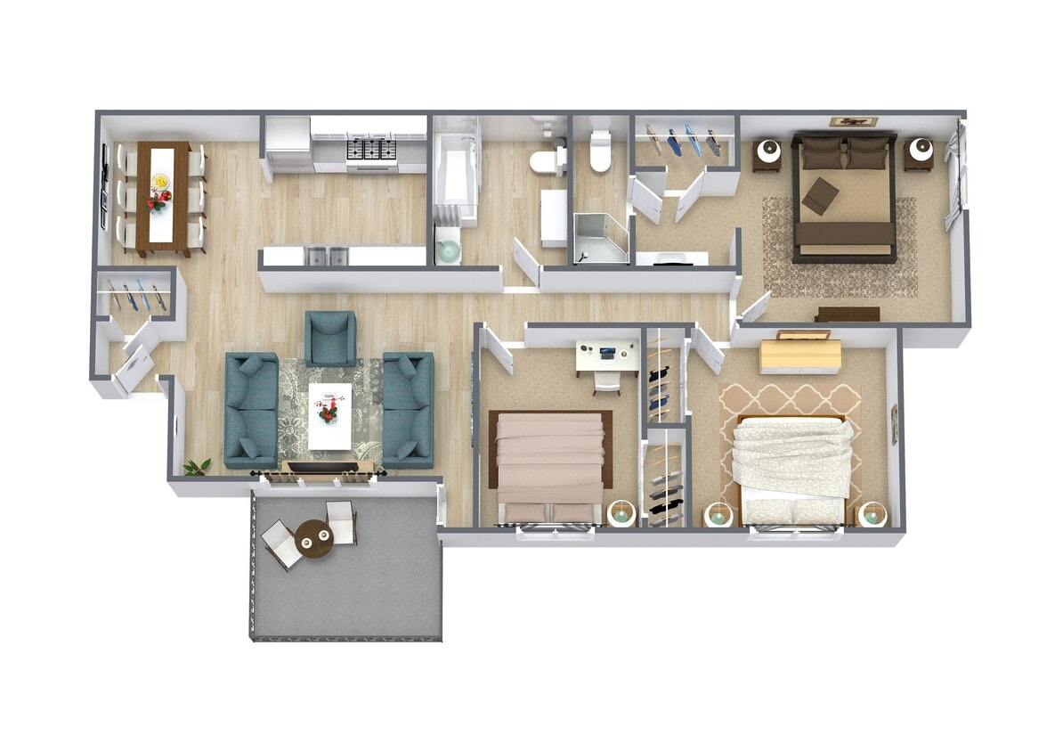 Floor Plan - 3 Bedroom 2 Bathroom