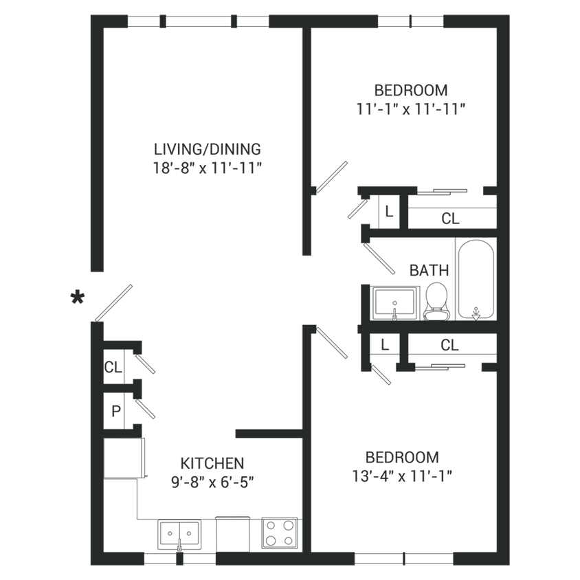 Floor Plan - Two Bedroom