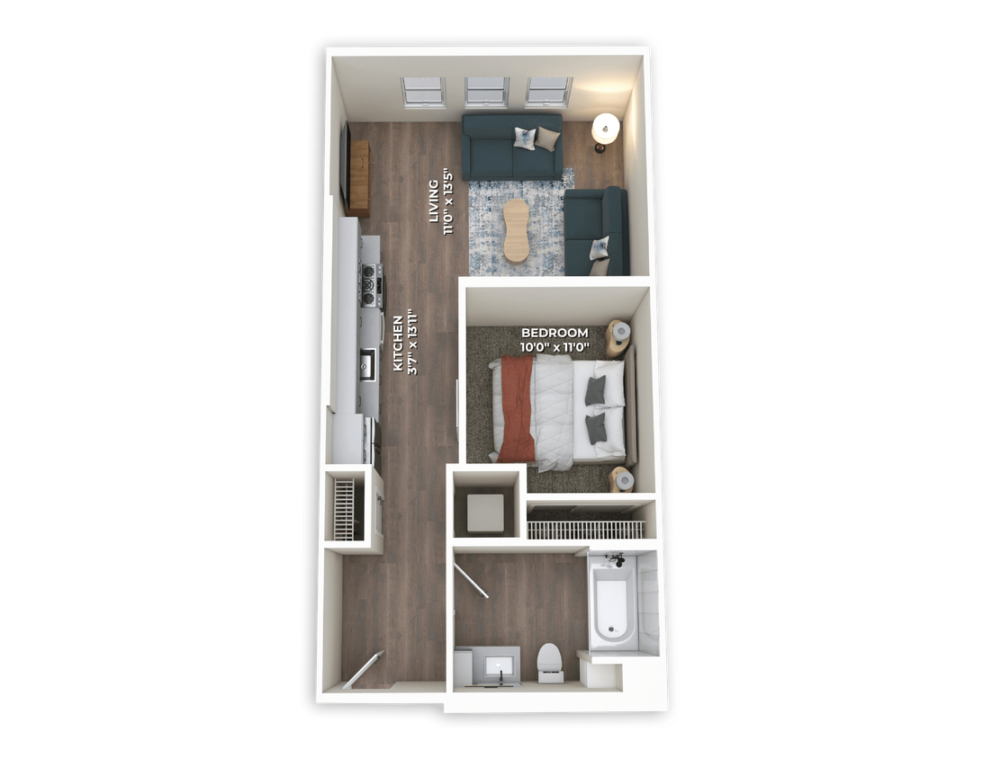 Floor Plan - Junior One Bedroom 