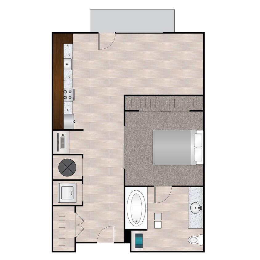 Floor Plan - S Uno 568 sqft - 576 sqft