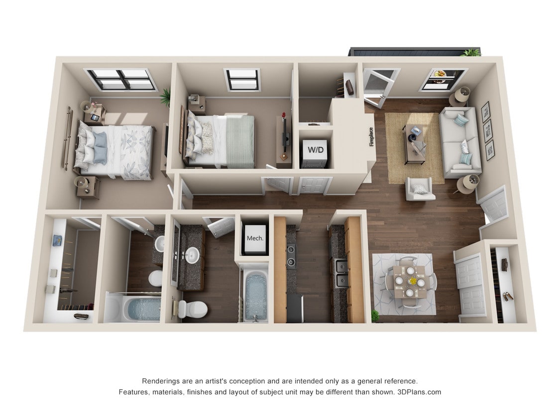 Floor Plan - 2 Bedroom/2 Bathroom