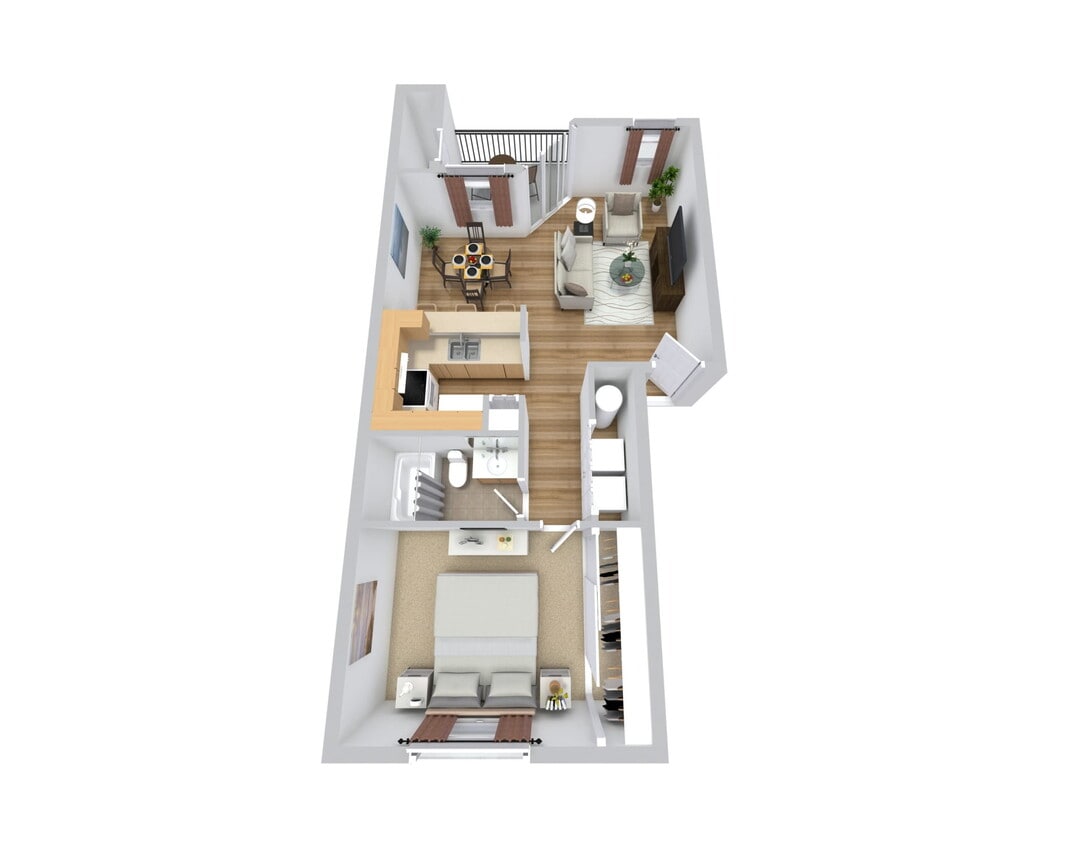 Floor Plan - One Bedroom - Downstairs