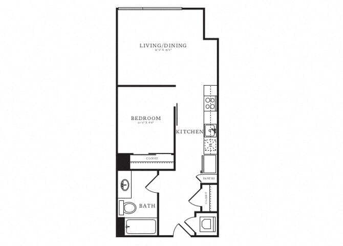 Floor Plan - Jr 1 Bed/1 Bath-B1A.3