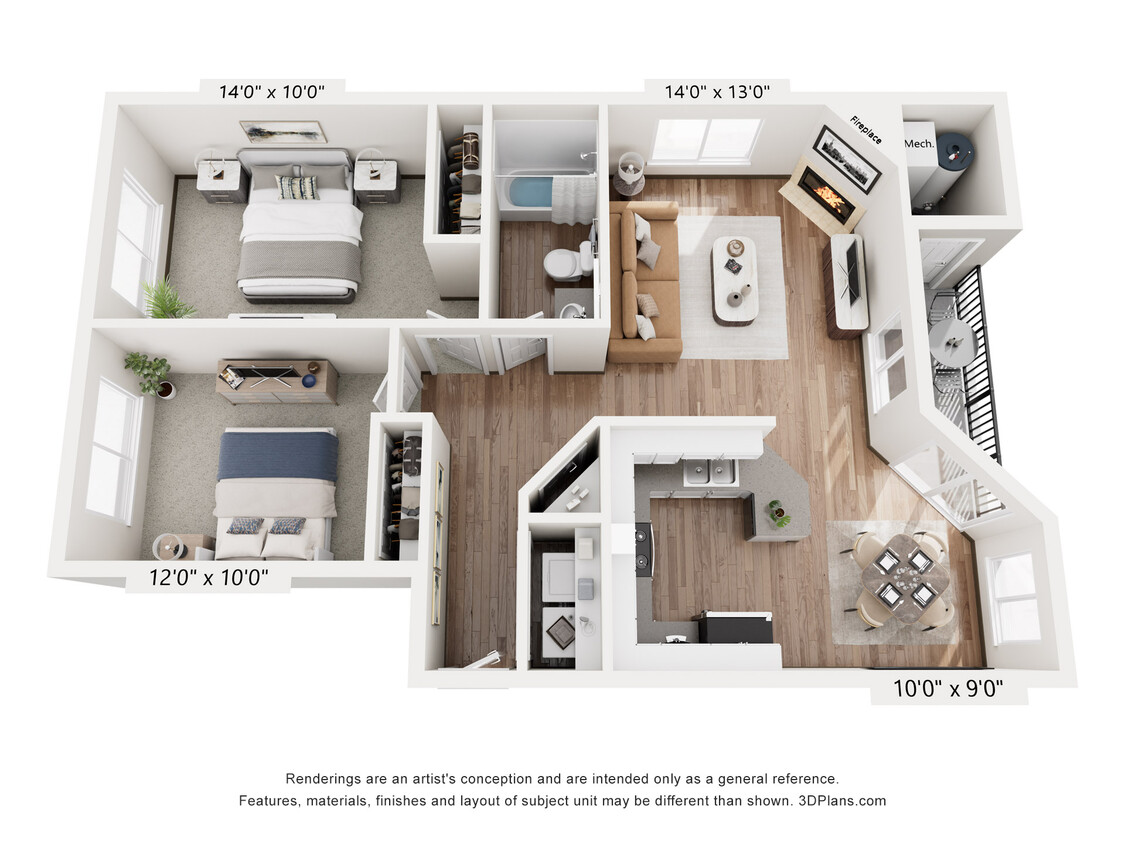 Floor Plan - 2x1c