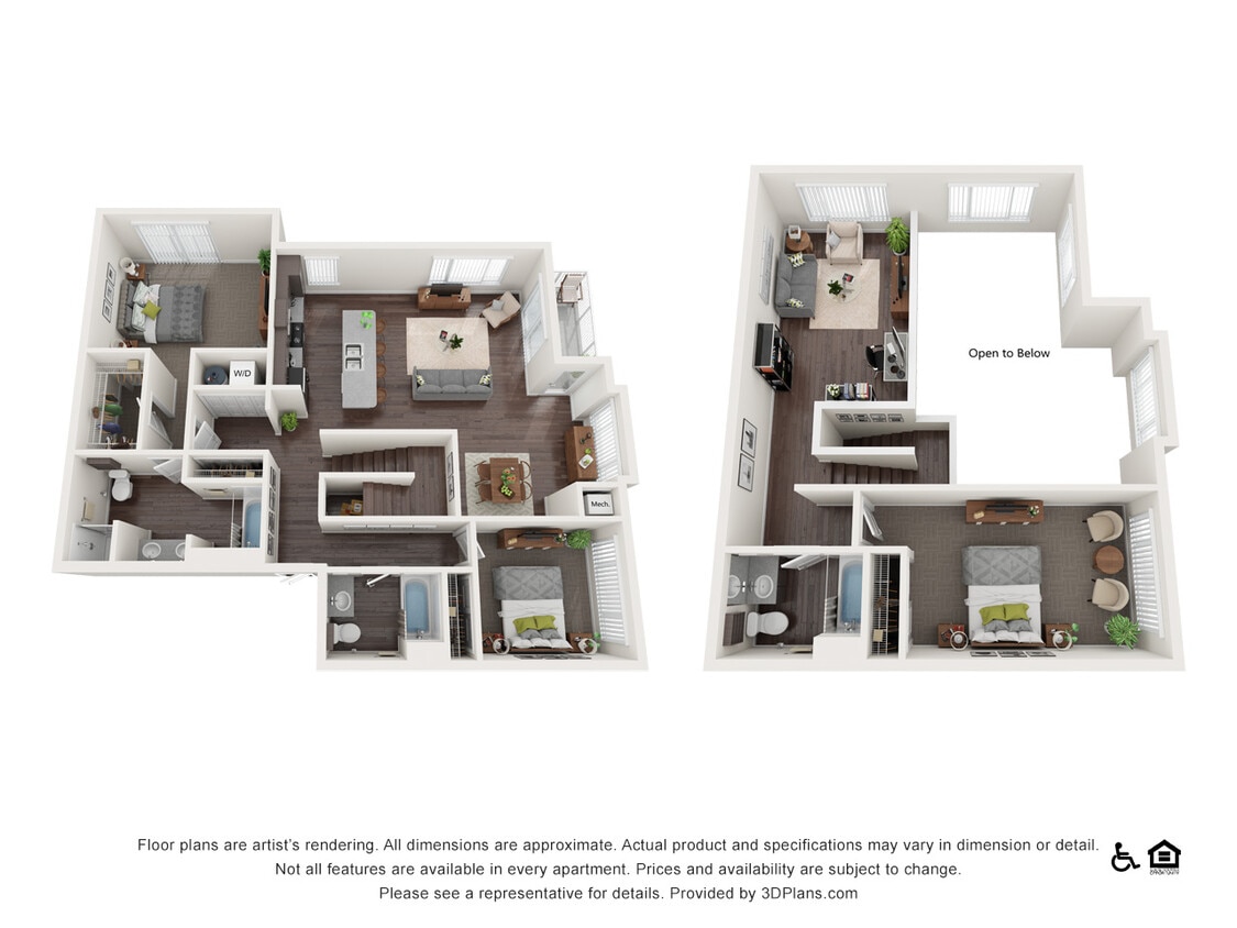 Floor Plan - 3 bed 3 bath townhouse