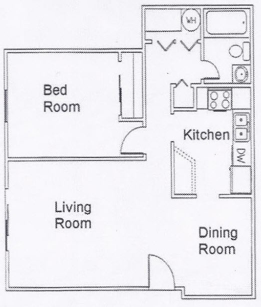 Floor Plan - One Bedroom