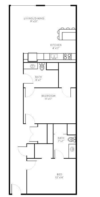 Floor Plan - 2x2 - B9
