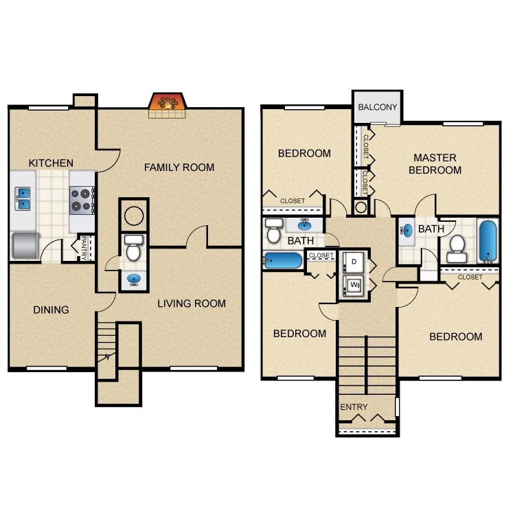 Floor Plan - 4 Bed Townhouse