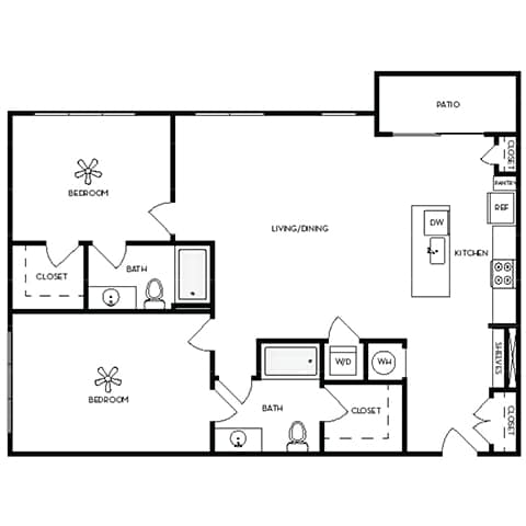 Floor Plan - Two-Bedroom (B2)