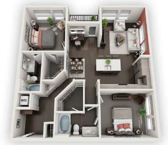 Floor Plan - Two Bed Two Bath B2