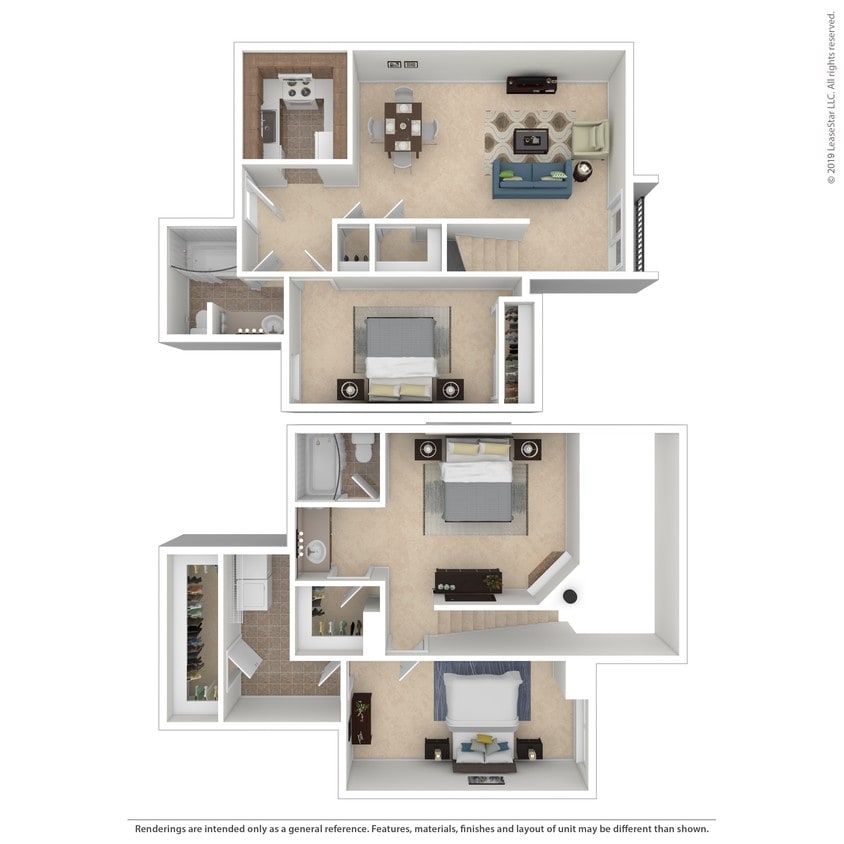 3E Floorplan.Jpg - Three bedroom two bath town home
