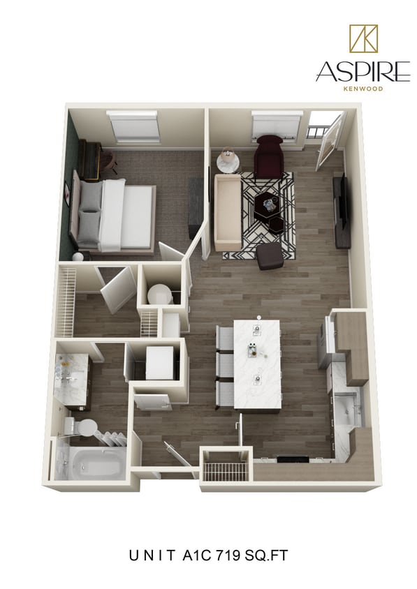 1039-AspireKenwood_Unit A1C_Floorplan.jpg - One Bedroom