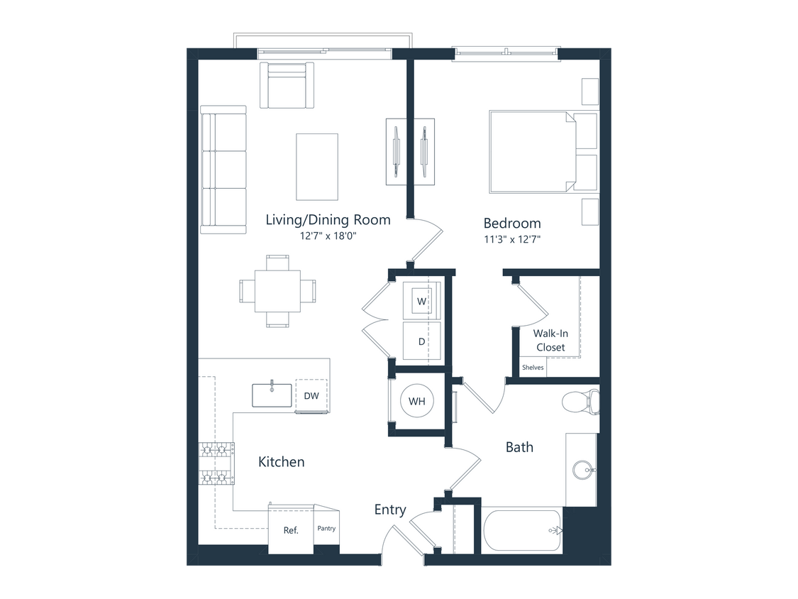 Floor Plan - A3 | 1 Bed | 1 Bath