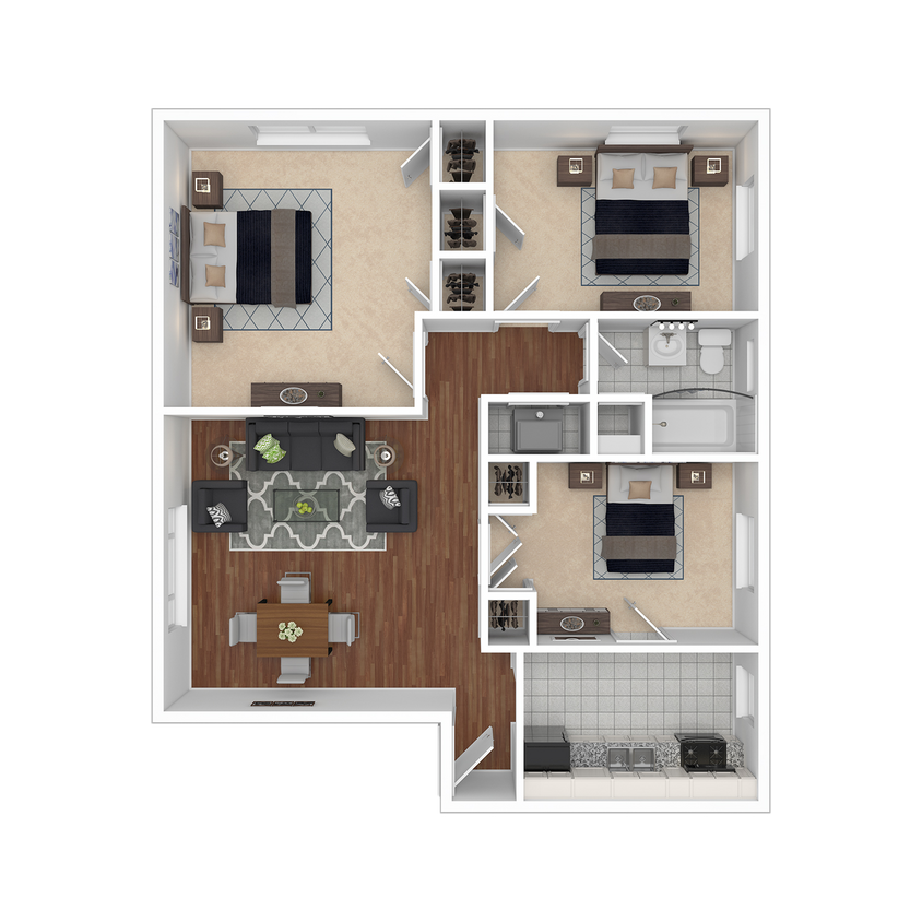 Floor Plan - Three Bedroom- Renovated