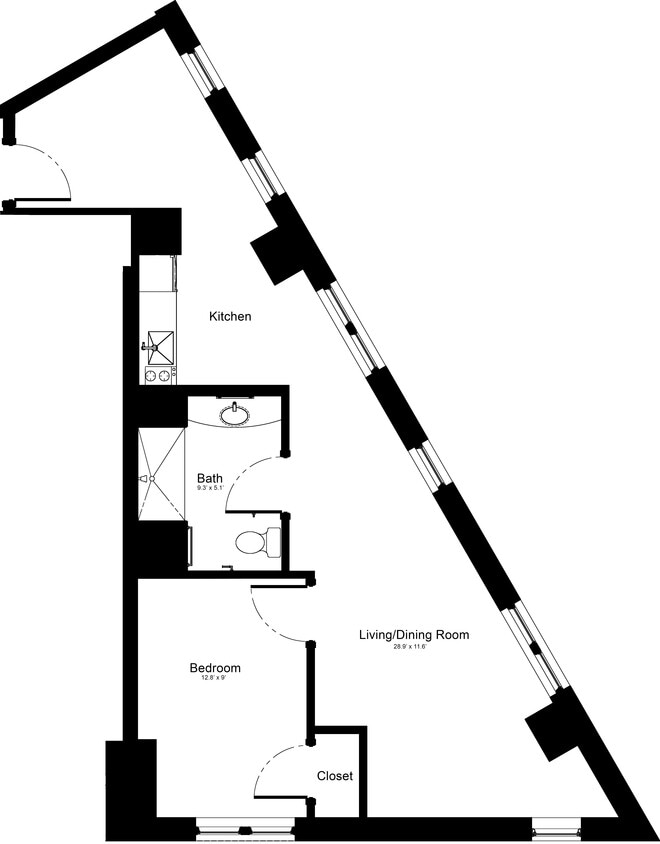 Floor Plan - Furnished 1 Bedroom G