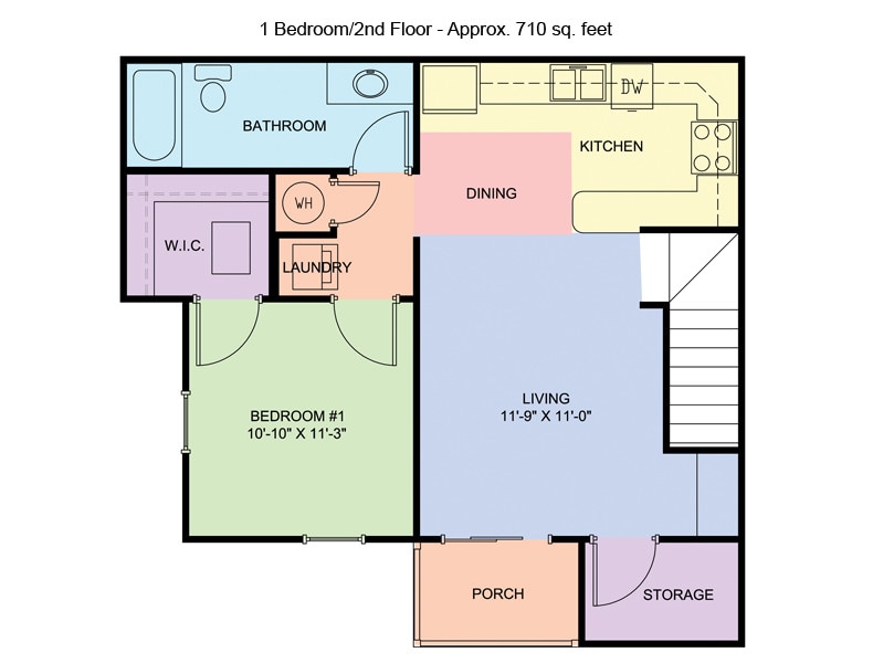 1 bed, 1 bath 2nd floor - 1 Bedroom Apartment
