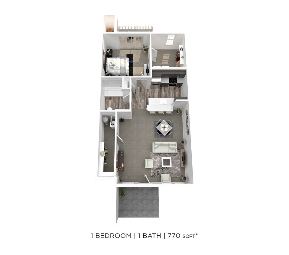Floor Plan - One Bedroom - 770 sqft