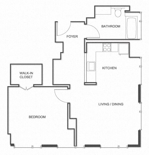 Floor Plan - 1 Bed A