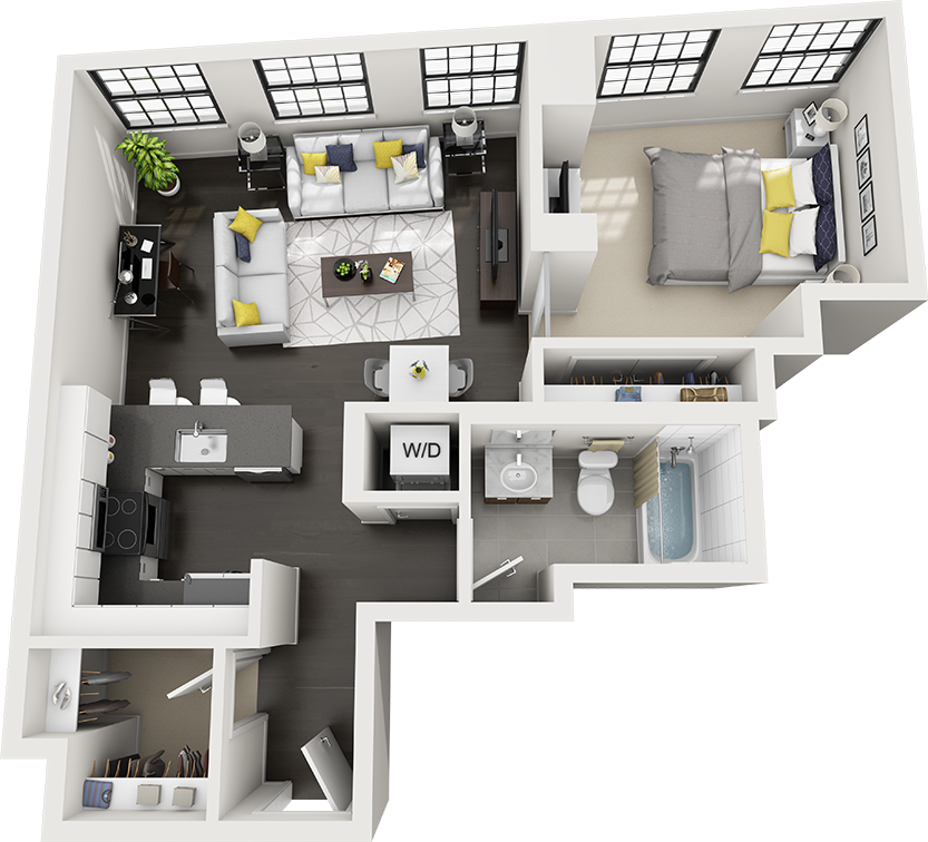 Floor Plan - 1 Bed/1 Bath-a10b
