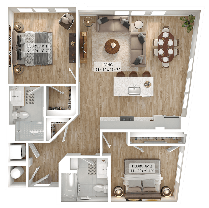Floor Plan - 2 Bed/2 Bath-B9