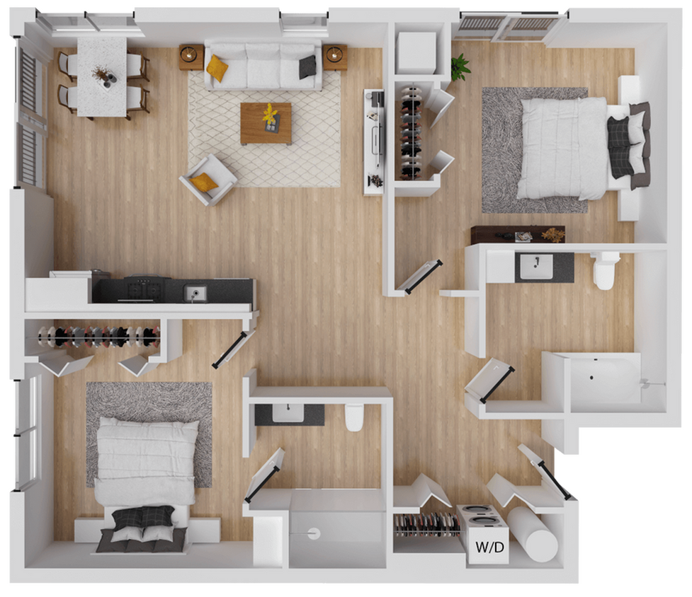 Moxie 4 - 1,013 square foot two bedroom, two bath apartment - Moxie 4