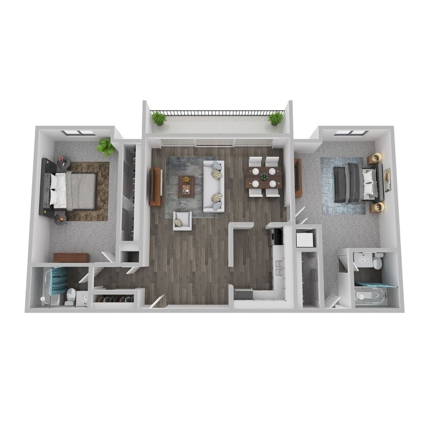 Floor Plan - 2 Bedroom 2 Bath 
