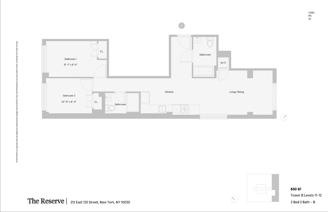Floor Plan - 2 Bedroom 2 Bathroom B