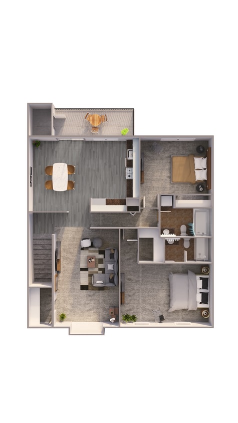 Floor Plan - Two Bedroom Two Bath Merion