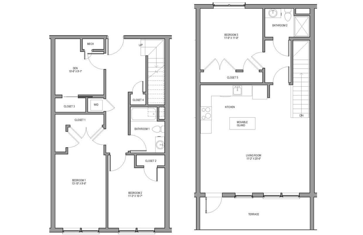 Floor Plan - Three Bedroom Two Bath Deluxe