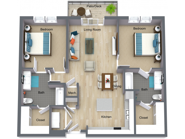 TWO BEDROOM - Floorplan L - 2x2 L