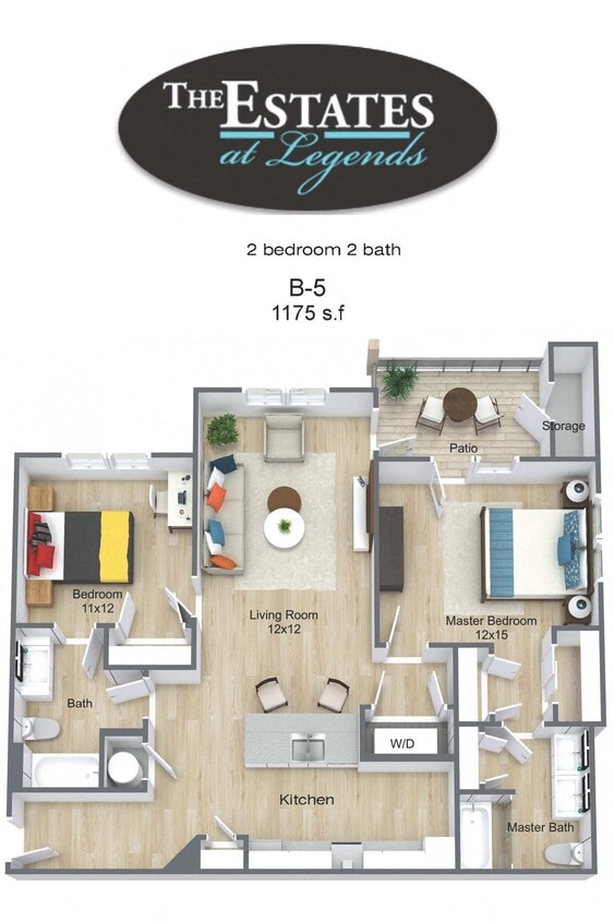 Floor Plan - B5  2 Bedroom 2 Bath  Estates III