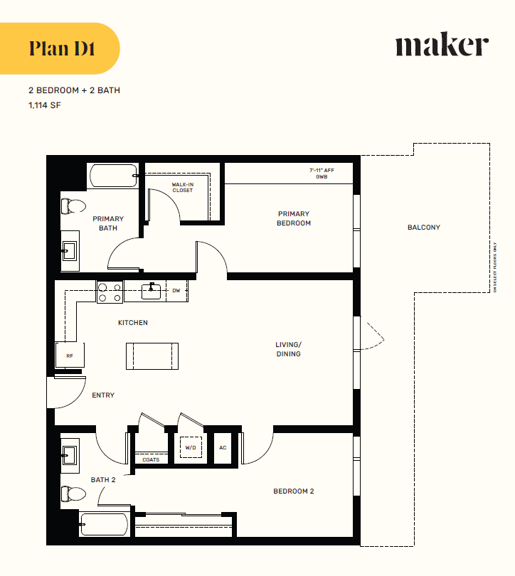 2 Bedroom Plan D1_Maker - Two Bedroom
