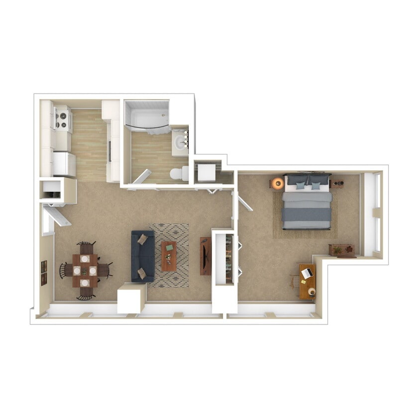 Floor Plan - 1 Bedroom