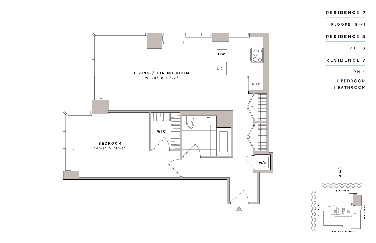 Floor Plan - 1 Bed1 Bath-A23