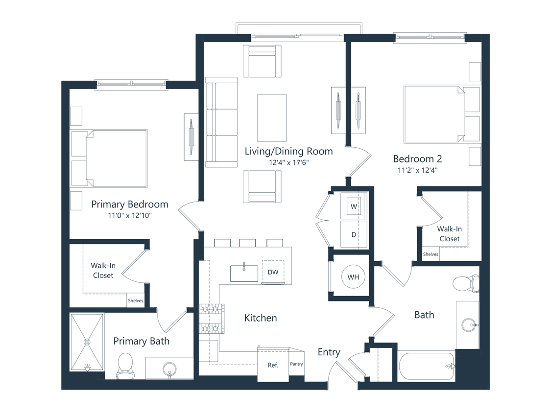Floor Plan - C3 | 2 Bed | 2 Bath
