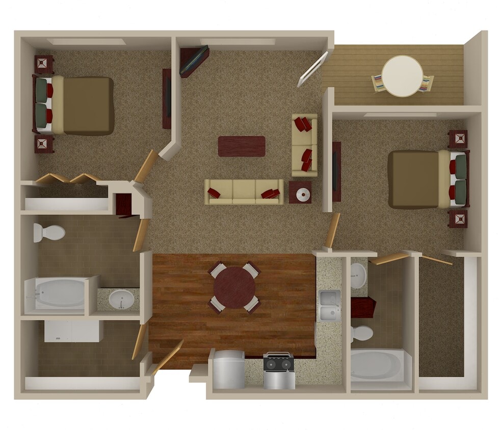 Floor Plan - 2 Bedroom 2 Bathroom