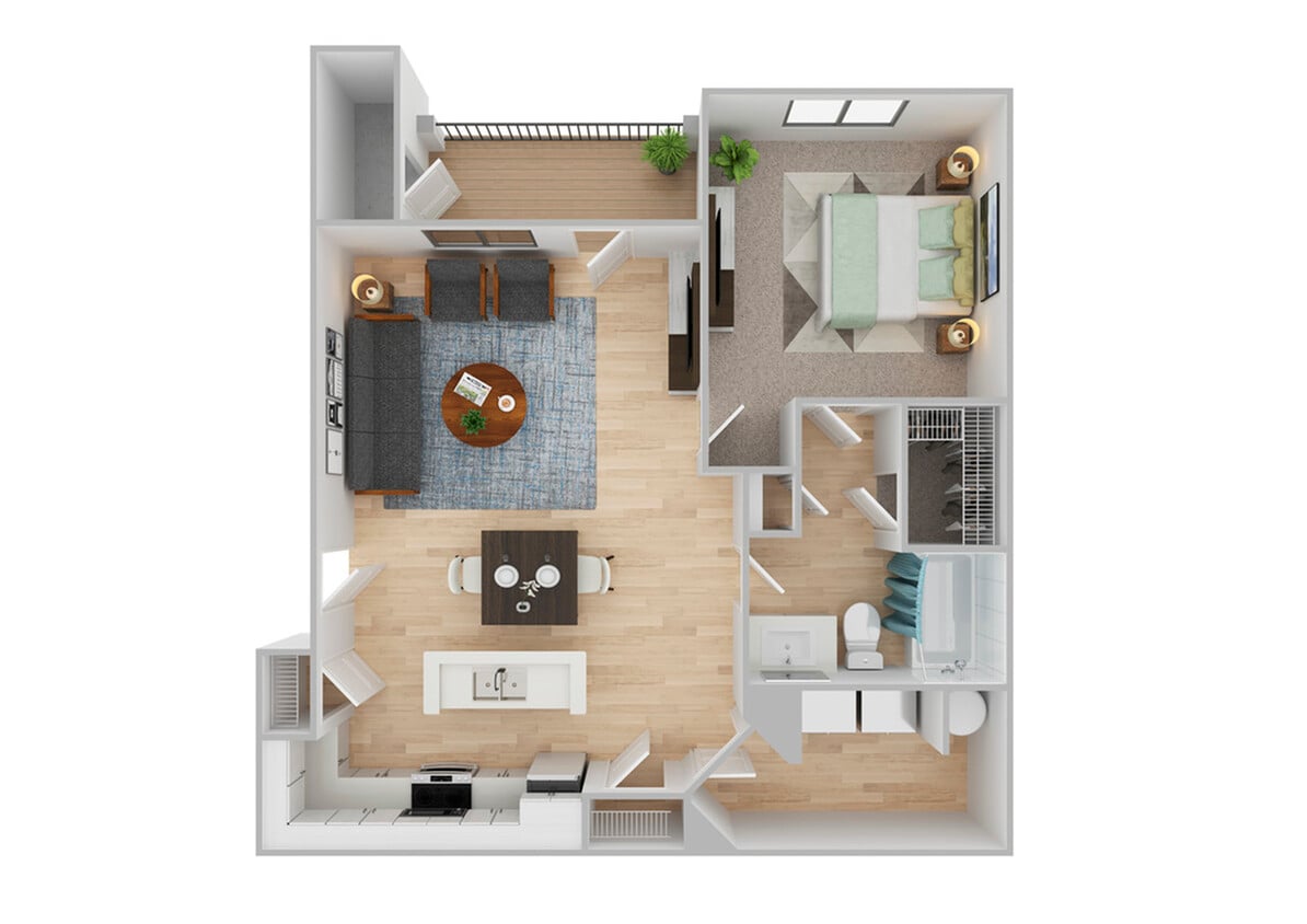 1 Bedroom | 1 Bath | 786 SF | Renovated - Stallion | Renovated