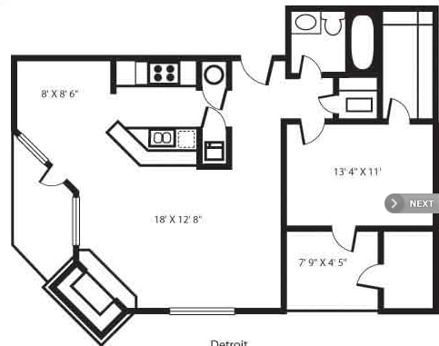 1BR/1BA - A1
