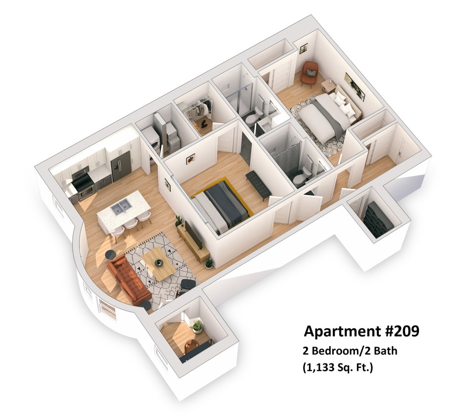 Floor Plan - 2BR 2.5 Bath