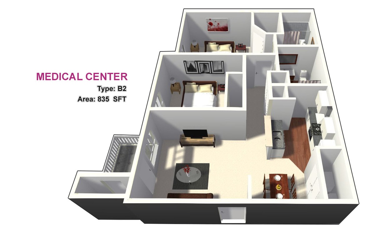 Two Bed / Two Bath - Two Bed / Two Bath
