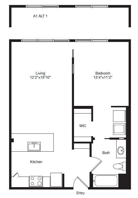Floor Plan - A04A | 1X1 ALT