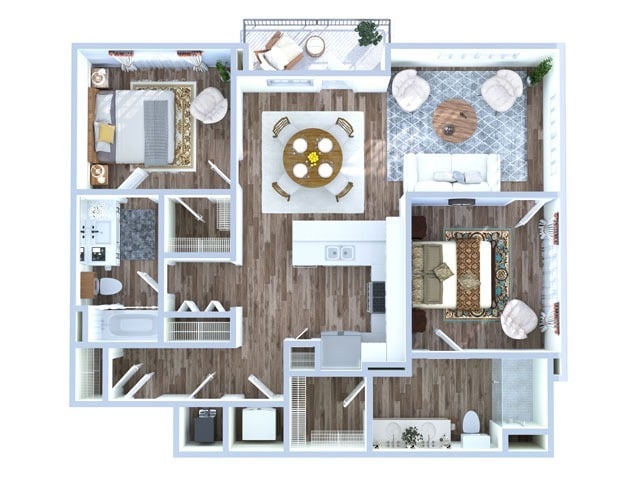 2 Bedroom | 2 Bath | 1099 sq ft - Americano | B2